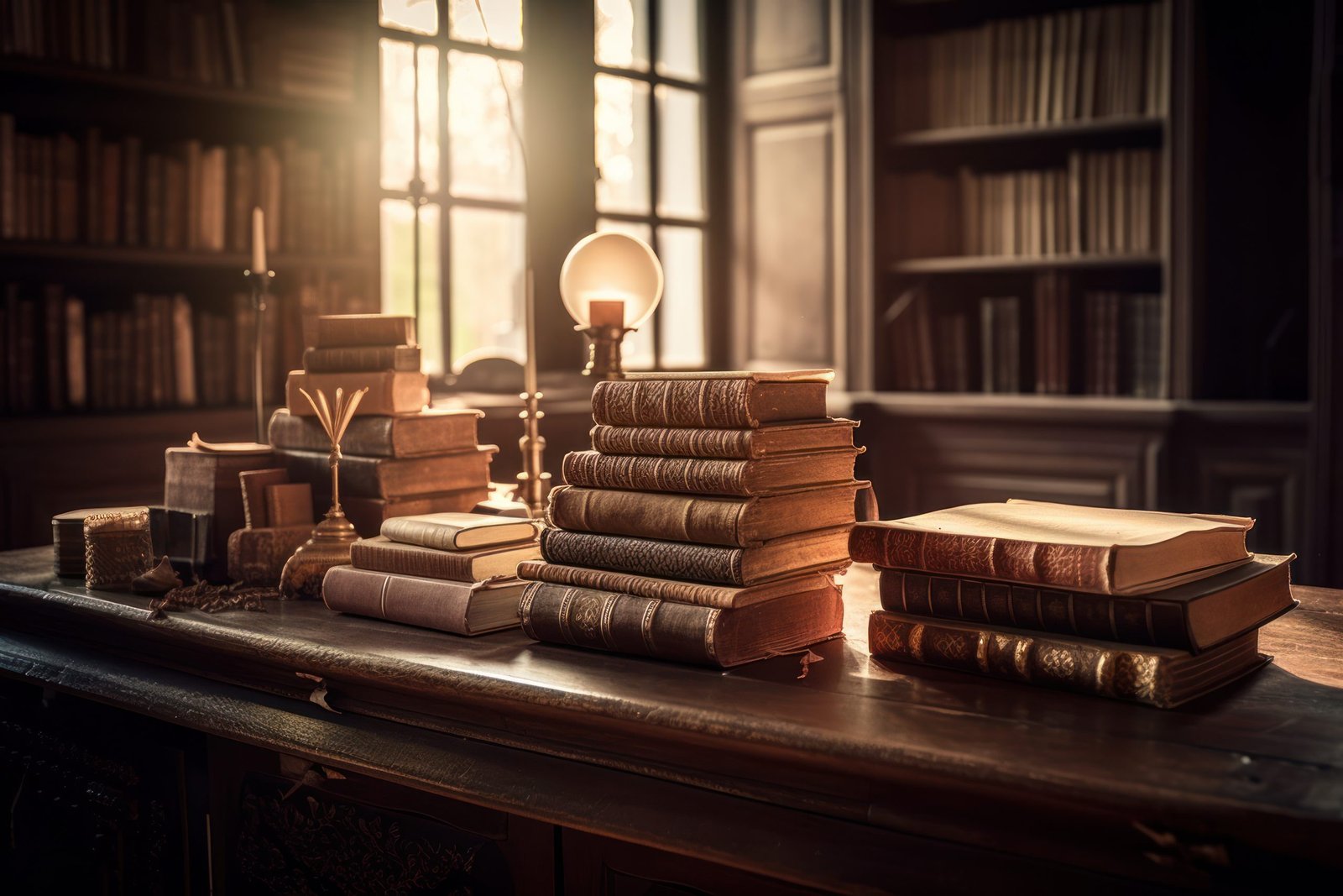 Stack of books on the table an open book or textbook education l Stack of books on the table an open book or textbook education literature.